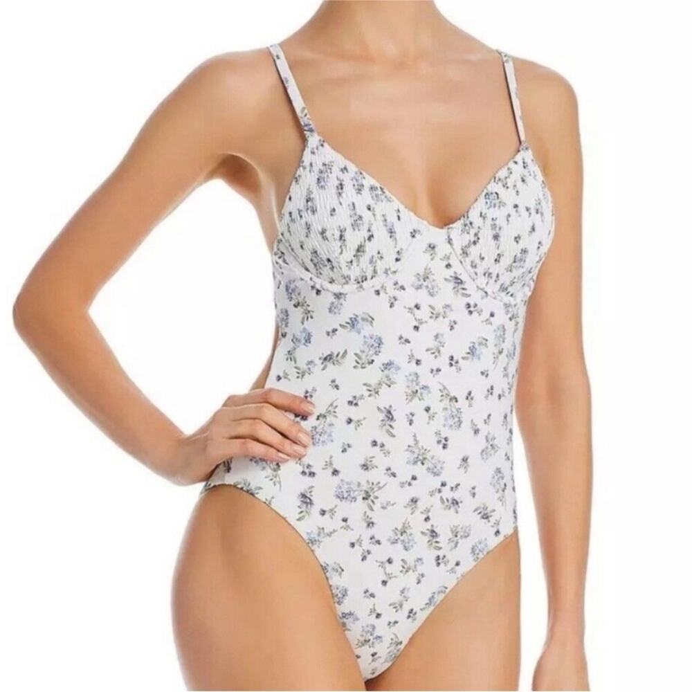 AQUA Swim Floral Print Underwire One Piece Swimsuit Size Small NWT